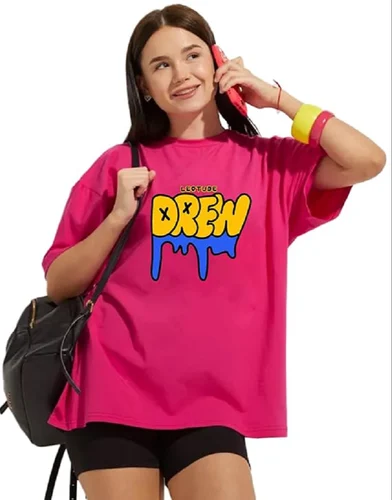 Women’s Oversize Cotton T-Shirt – Half Sleeve, Tailor Stitch, Free Size, Multicolor